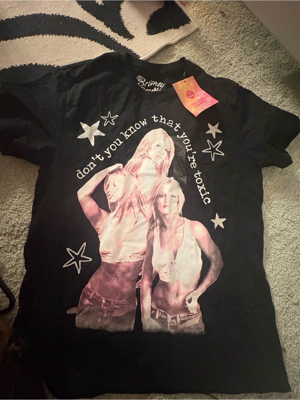 Women’s Black Short Sleeve Graphic Tee - “don’t you know that you’re toxic”